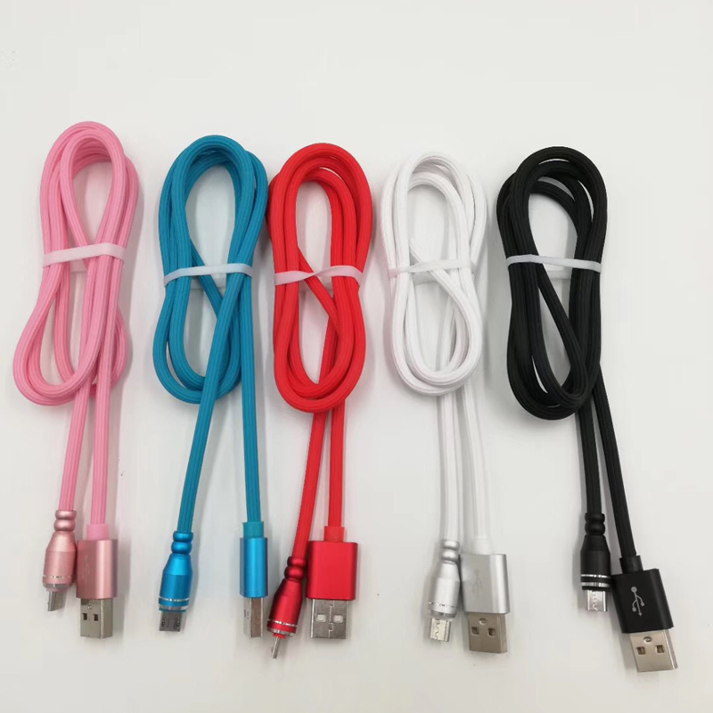 Încărcare rapidă din aluminiu Carcasă rotundă TPE Cablu USB pentru micro USB, tip C, încărcarea fulgerului și sincronizarea iPhone