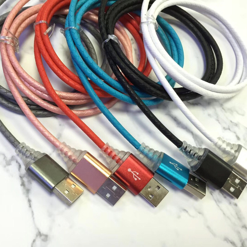 cu LED Încărcare rapidă Cablu USB rotund pentru micro USB, tip C, încărcare de fulgere iPhone și sincronizare