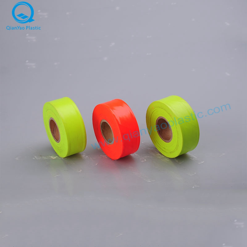 1-3 / 16'X150 '/ 300' Bandă de semnalizare neplăcută de plastic / portocaliu cu Canada Lime / Orange