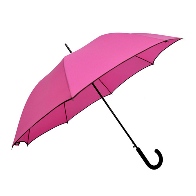 Furnizor chinezesc material metalic cadru pongee umbrelă drept deschis roz deschis