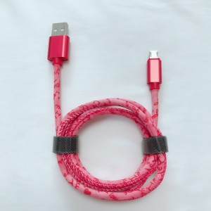 PU din litere majuscule Încărcare rapidă rotundă din aluminiu Carcasă USB din cablu pentru micro USB, tip C, iPhone fulger încărcare și sincronizare
