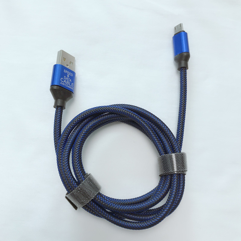 Sârmă netă de pește împletită Cablu USB de aluminiu rotund de încărcare pentru micro USB, tip C, încărcare de fulgere iPhone și sincronizare