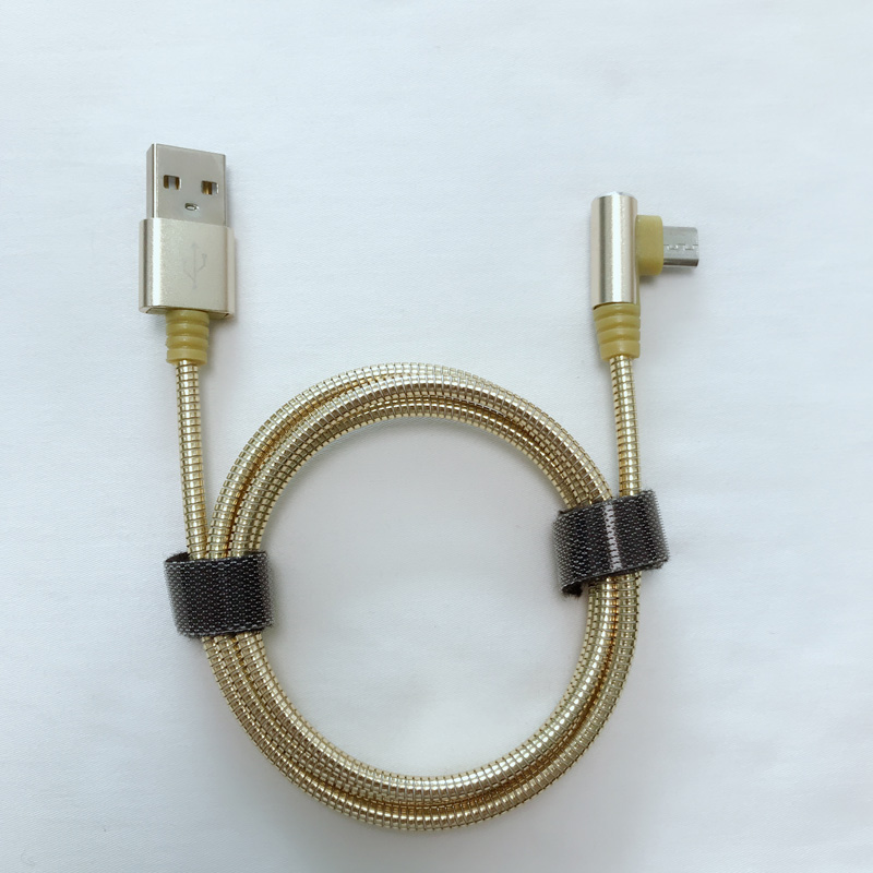 Cablu de tub metalic USB 2.0 Încărcare carcasă rotundă din aluminiu Cablu USB pentru micro USB, tip C, încărcare de fulgere iPhone și sincronizare