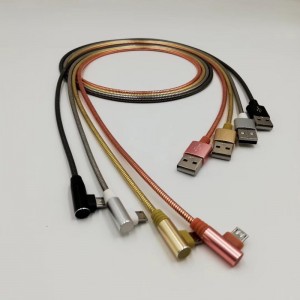 Cablu de tub metalic USB 2.0 Încărcare carcasă rotundă din aluminiu Cablu USB pentru micro USB, tip C, încărcare de fulgere iPhone și sincronizare