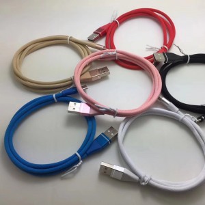 Cablu de date împletit colorat Cablu USB de încărcare rapidă rotund din aluminiu Cablu USB pentru micro USB, tip C, încărcarea fulgerului pentru iPhone și sincronizarea