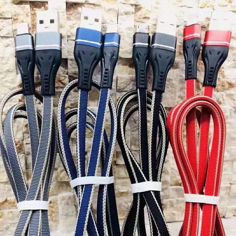Împletit încărcătură rapidă din carcasă din aluminiu, flexibil, îndoit Cablul de date USB fără tangență pentru micro USB, tip C, încărcarea și sincronizarea fulgerului pentru iPhone