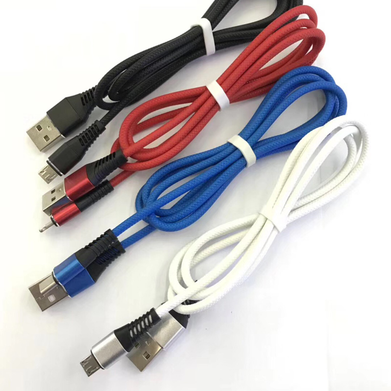 Încărcare rapidă TPE din carcasă rotundă din aluminiu, flexibil pentru îndoirea cablului de date USB pentru micro USB, tip C, încărcarea fulgerului și sincronizarea iPhone