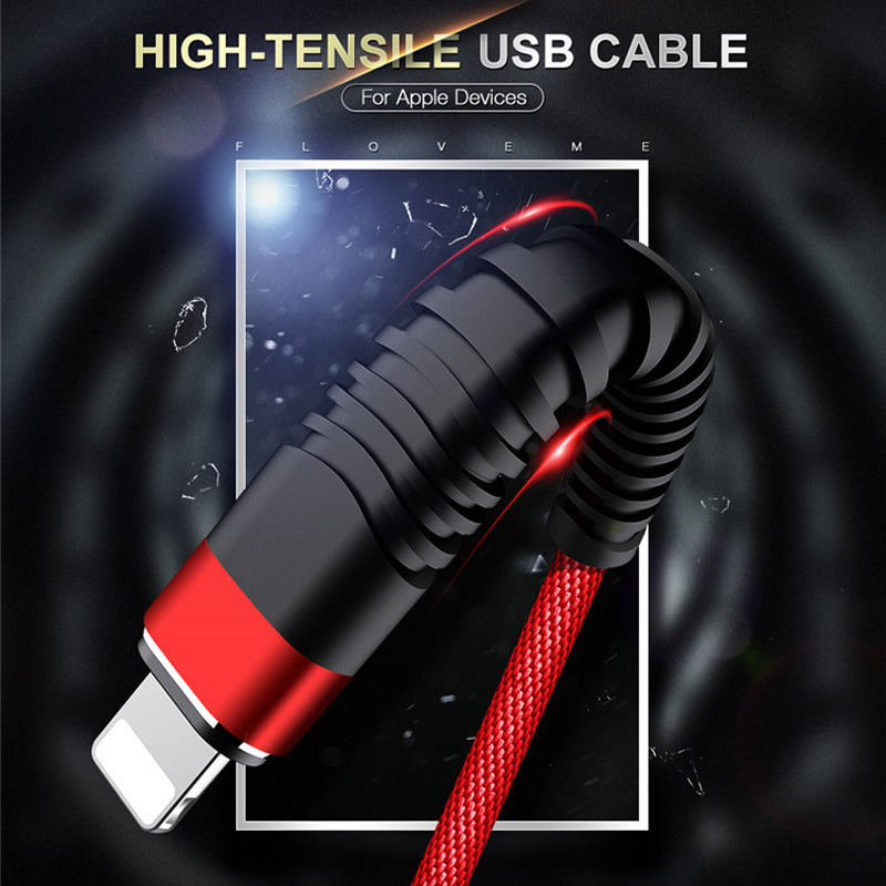 Împletit încărcătură rapidă rotundă din carcasă din aluminiu Flex flexare Cablu de date USB fără tangență pentru micro USB, tip C, încărcare și sincronizare fulger pentru iPhone