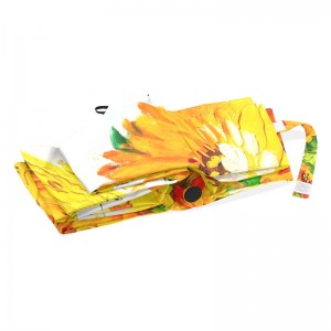 Costuri din fibră de sticlă cu două secțiuni, rezistente la vânt, arbore metalic, se deschid și se închid prin imprimare personalizată 3 umbrele