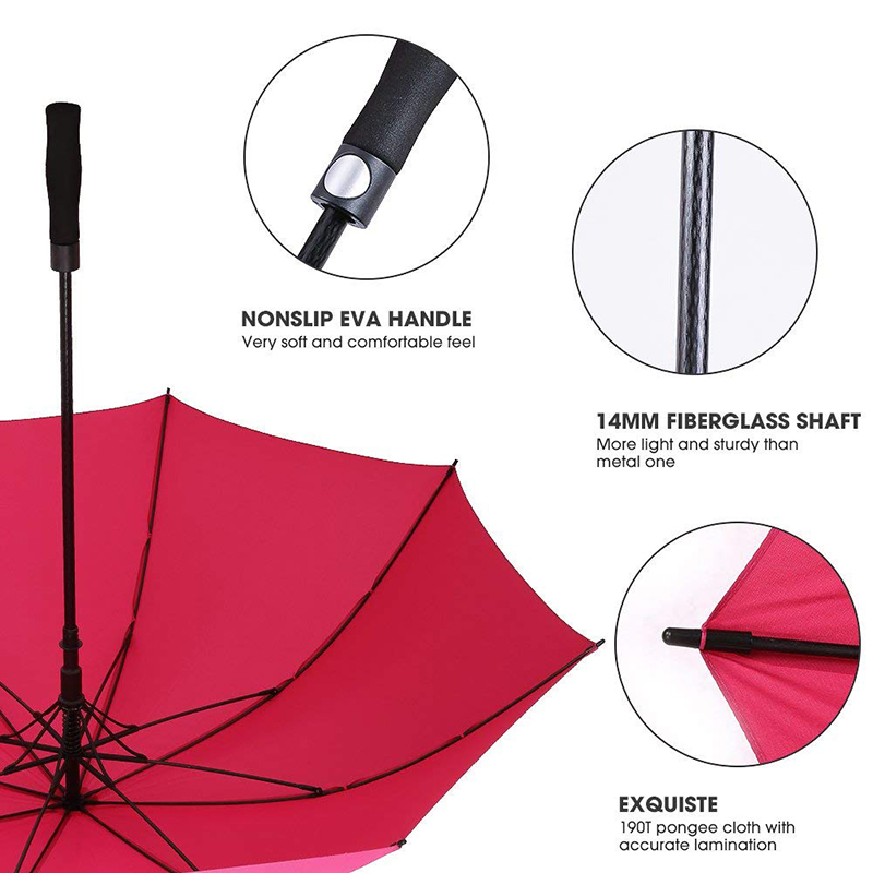2019 cadru promoțional din fibră de sticlă EVA mâner umbrelă de golf cu imprimare personalizată