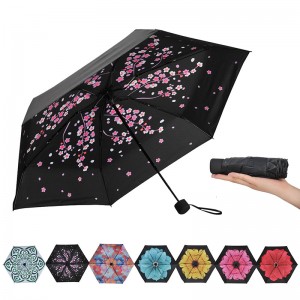 Protecție solară populară cu flori interioare de 5 ori mini umbrelă