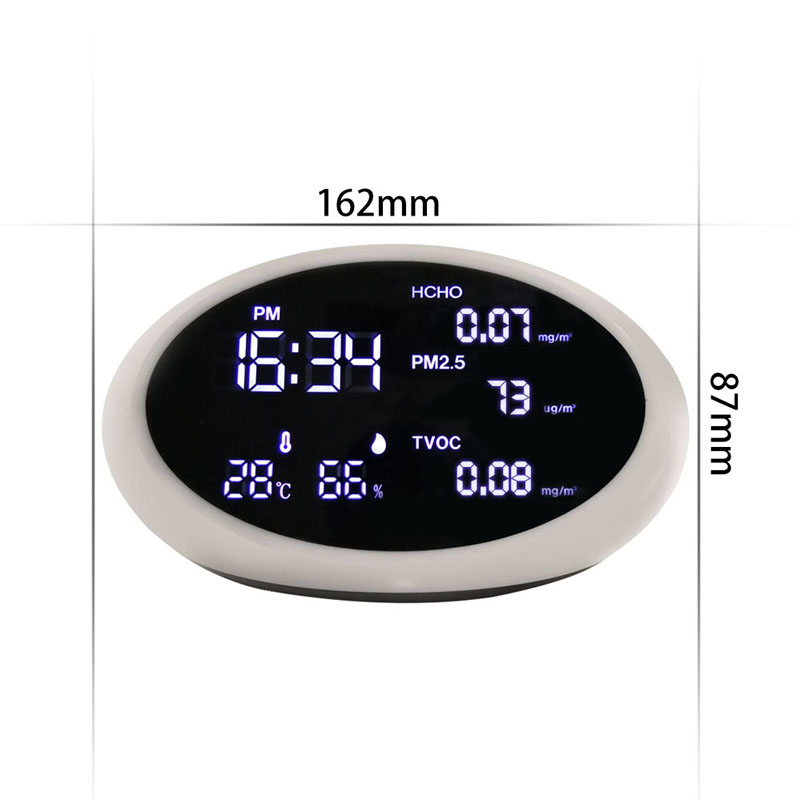 Monitor de calitate a aerului Detector PM2.5 Detector de gaz Analizator senzor HCHO Tester de umiditate Contor de temperatură TVOC