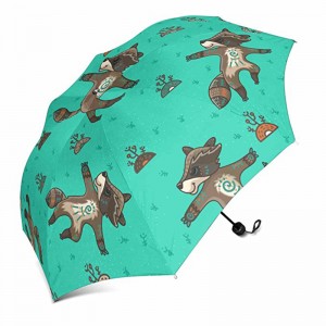 Producător din China mâner ușor din plastic desen animat auto deschis personalizat tipărit 3 umbrelă pliabilă