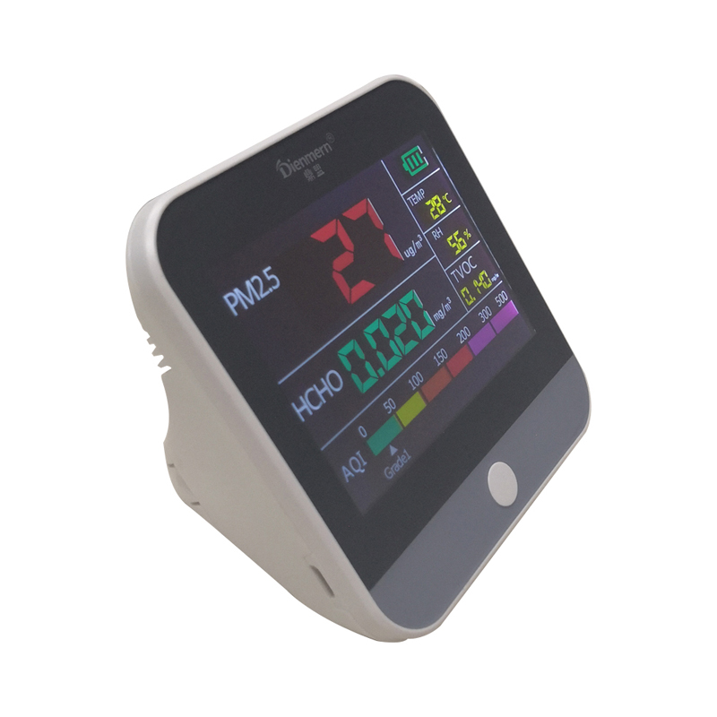 Dienmern Monitorul calității aerului PM2.5 Detector de formaldehidă HCHO TVOC Tester Analizor portabil de gaz pentru temperatura de birou de acasă