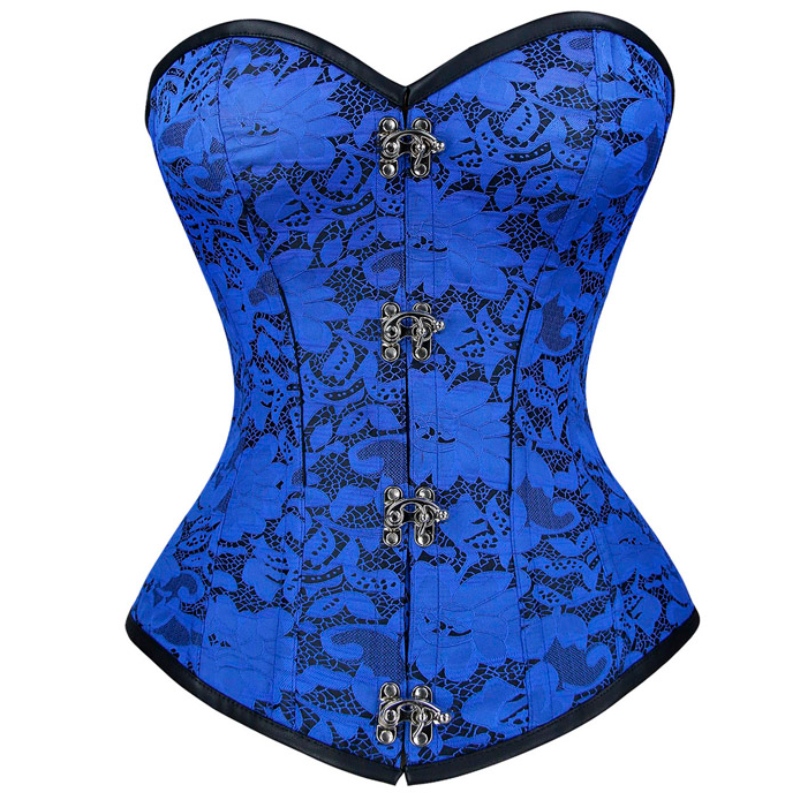 Brocadă florală gotică sexy, fără brad, din oțel, cu talie din vârf, cu corset suprapus Nich020