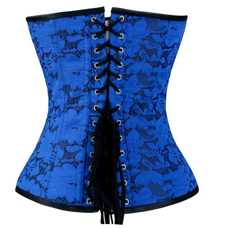 Brocadă florală gotică sexy, fără brad, din oțel, cu talie din vârf, cu corset suprapus Nich020