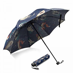 Noul design promoțional desen animat personalizat 3 umbrelă pliabilă