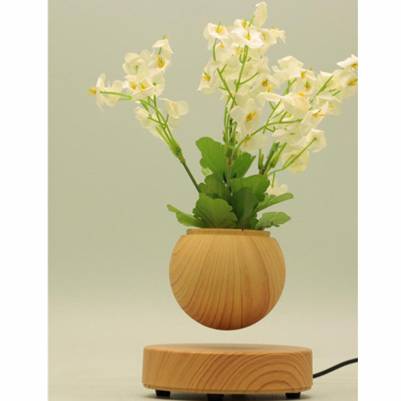 bază rotundă din lemn cu levitație magnetică plutitoare cu aer bonsai vas de flori