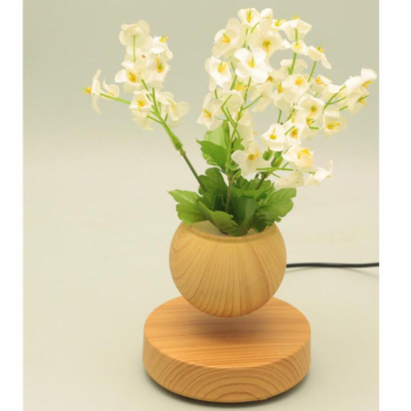 bază rotundă din lemn cu levitație magnetică plutitoare cu aer bonsai vas de flori