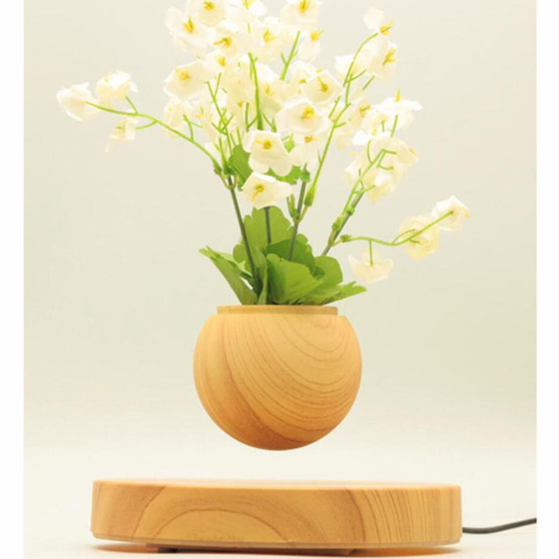 bază de lemn levitație magnetică zburătoare cu aer bonsai plantă în ghiveci pa-0721