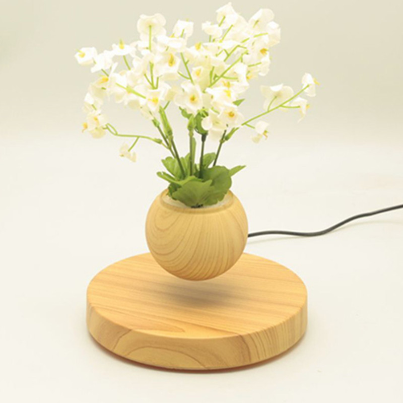 bază de lemn levitație magnetică zburătoare cu aer bonsai plantă în ghiveci pa-0721