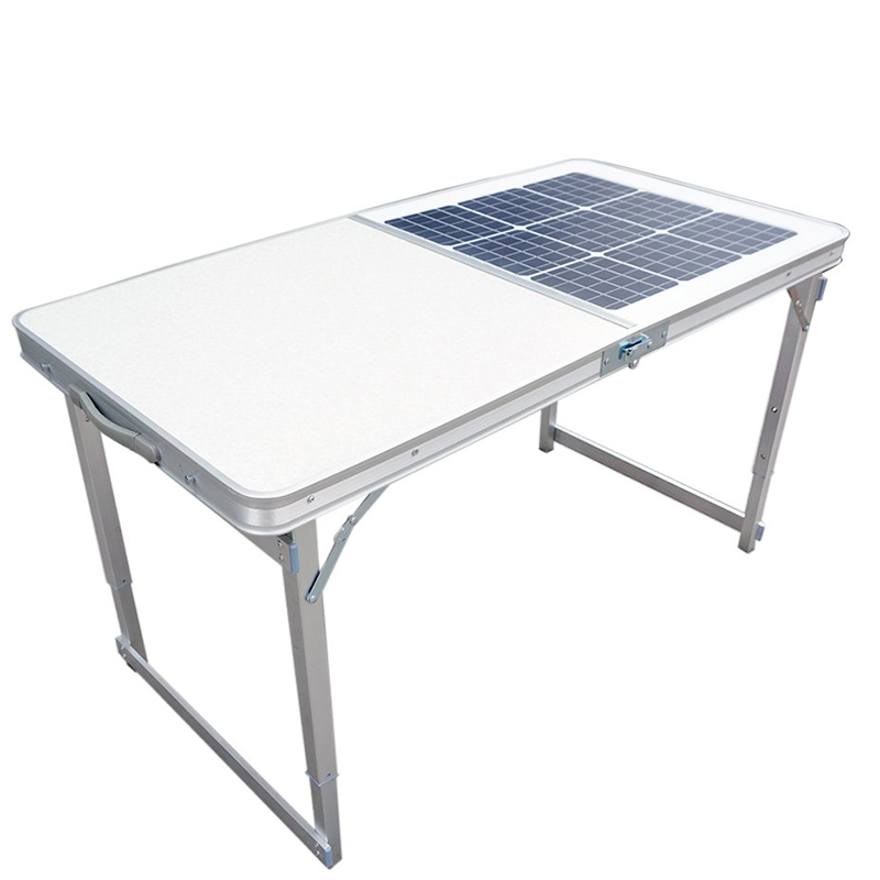 Masă solară pliabilă portabilă pentru o sumă de încărcare pentru masa de bucătărie pliabilă pentru bucătărie în aer liber