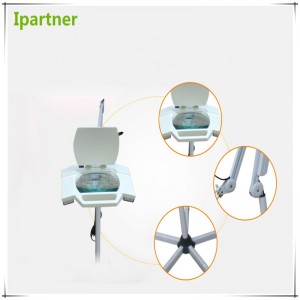 Ipartner Lampa de mărire cosmetică de vânzare la cald pentru testarea pielii cu sticlă ușoară pătrată