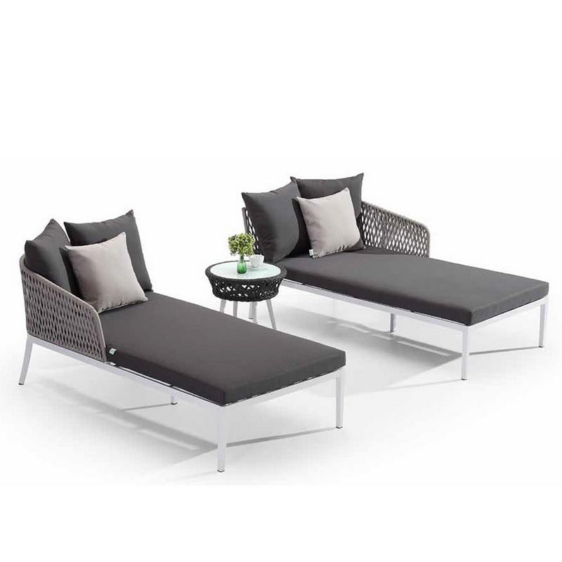 Set dublu de scaune pentru mobilier Lungă Rattan