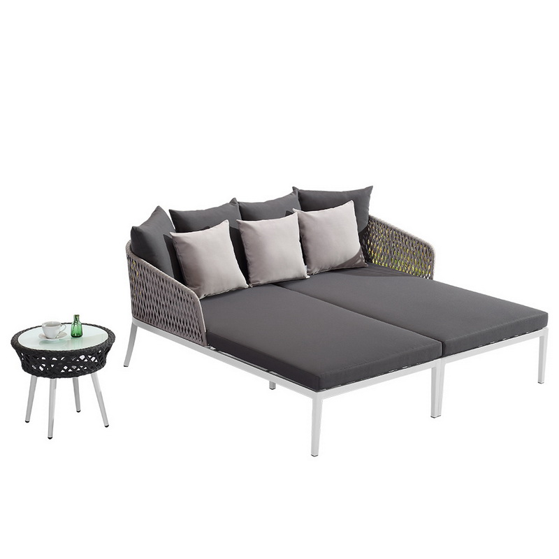 Set dublu de scaune pentru mobilier Lungă Rattan