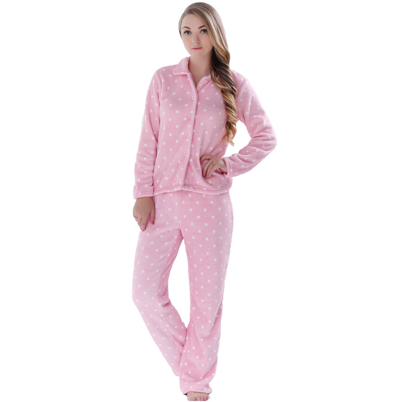 Femei imprimate Fleece Pajama pentru adulți