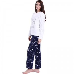 Set de pijama din broderie cu imprimeu pentru femei cu broderie