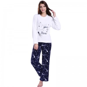 Set de pijama din broderie cu imprimeu pentru femei cu broderie