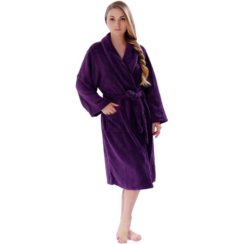 Robe din îmbrăcăminte de culoare solidă pentru bărbați Femei halate de baie din pijama