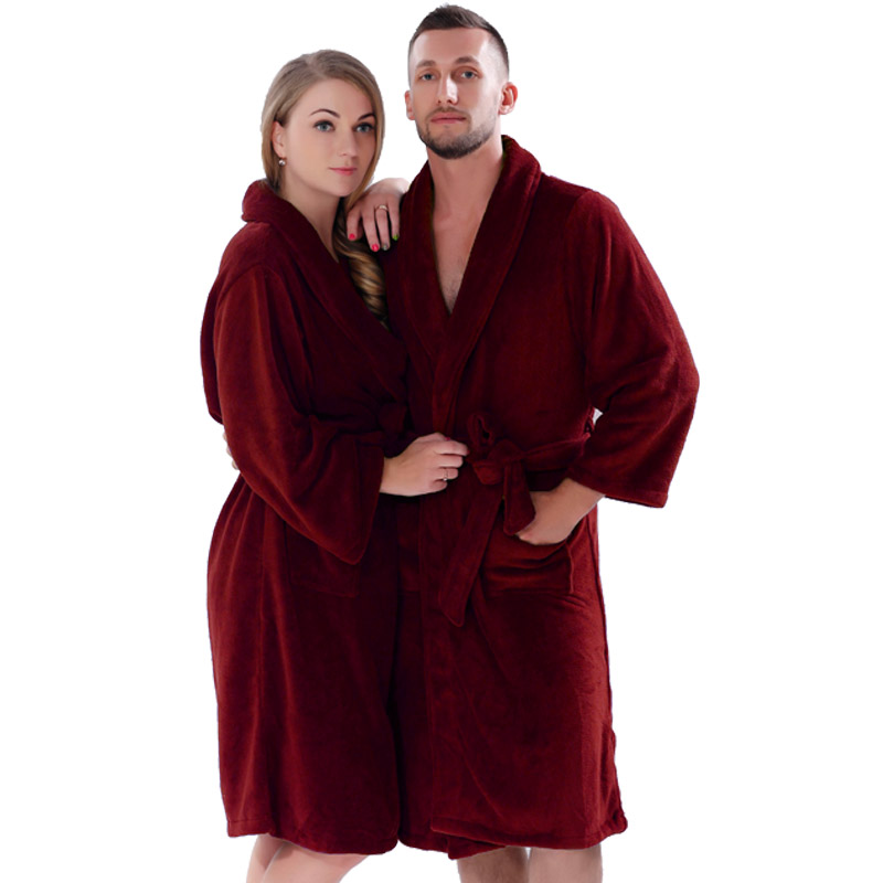 Robe din îmbrăcăminte din corali bărbați Femei halate de culoare solidă pijamale cuplu