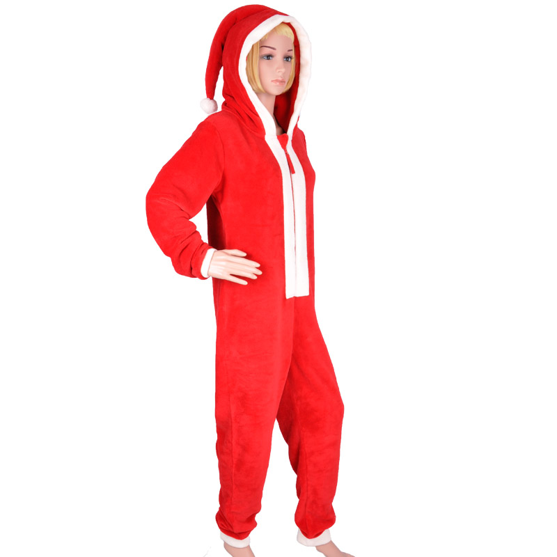 Costum de Crăciun cu glugă pentru copii din coral fleece