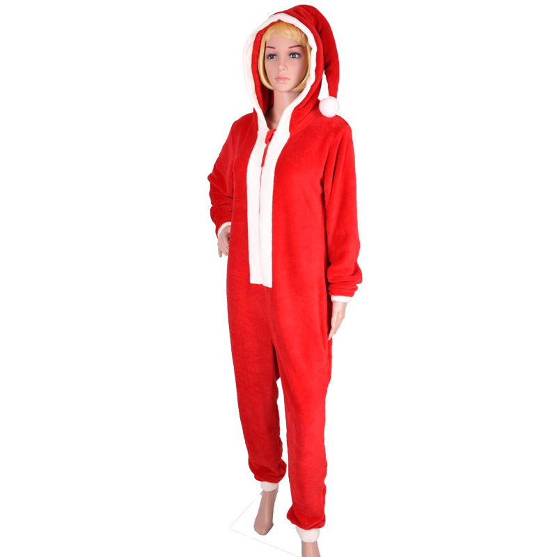 Costum de Crăciun cu glugă pentru copii din coral fleece