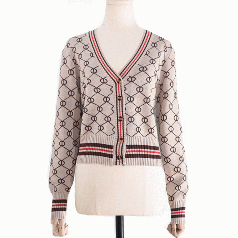 Pulover cardigan 100% din poliester Finshnet Jacquard pentru femei