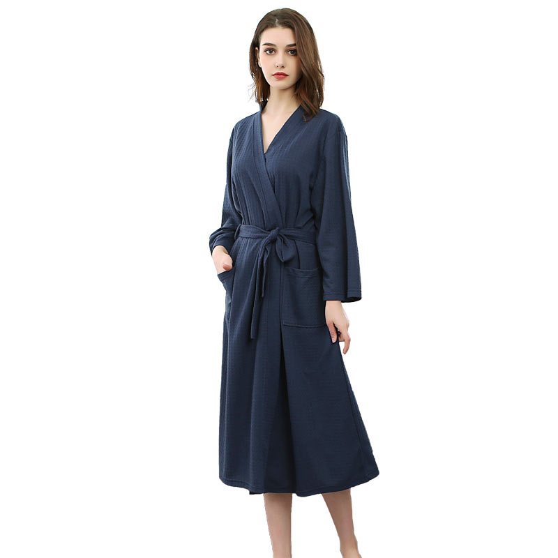 Femei Waffle Fleece Robe Culoare solidă Lungimea genunchiului Kimono pijamale