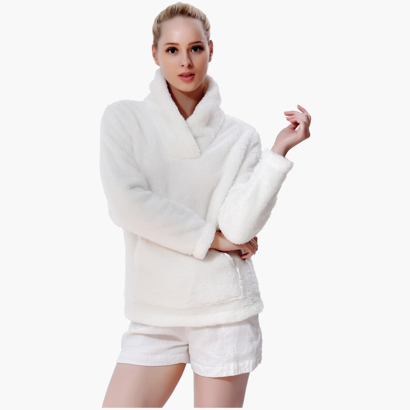 Pulover crem fleece pentru femei
