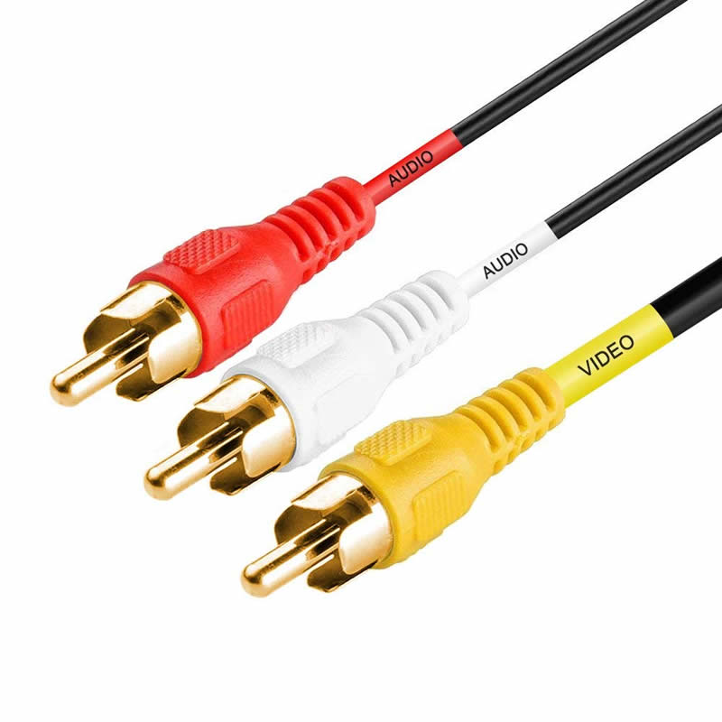 Cabluri audio compuse A / V AV de 3-masculi RCA 3-masculi Placate cu aur