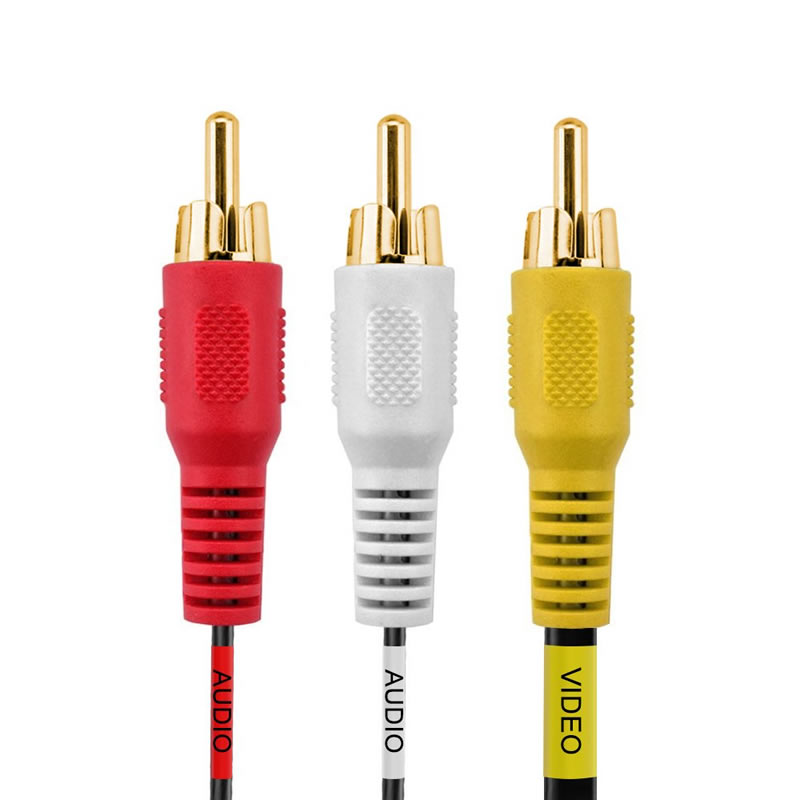 Cabluri audio compuse A / V AV de 3-masculi RCA 3-masculi Placate cu aur