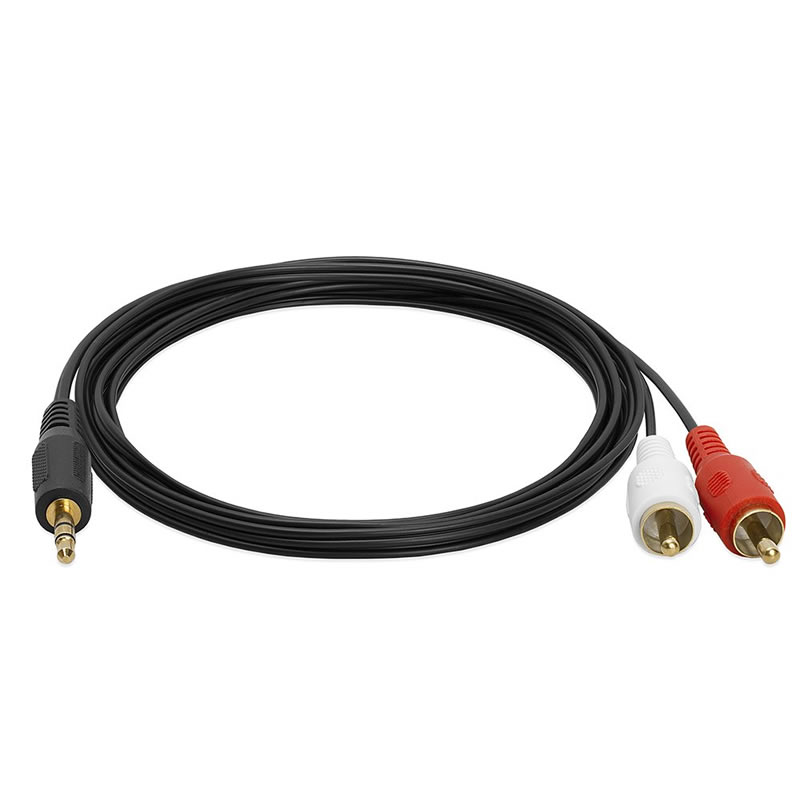 Cablu adaptor audio stereo masculin de 3,5 mm la 2 masculi RCA