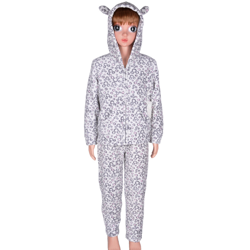 Set de pijamale din broderie din coral copii pentru copii