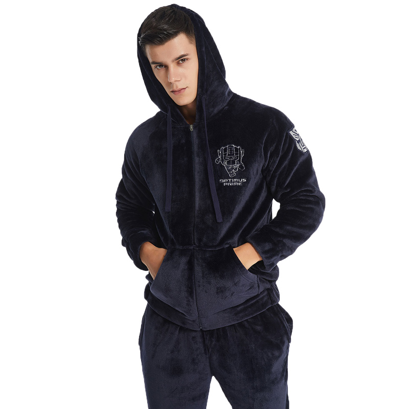Bărbați Set de pijamale cu lână din broderie de lux din broderie
