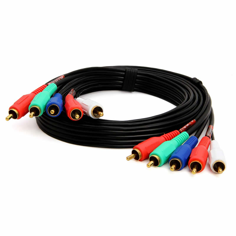 Cabluri audio audio video componente cu 5-RCA masculi pentru 5RCA RGB pentru HDTV - RCA placat cu aur la RCA