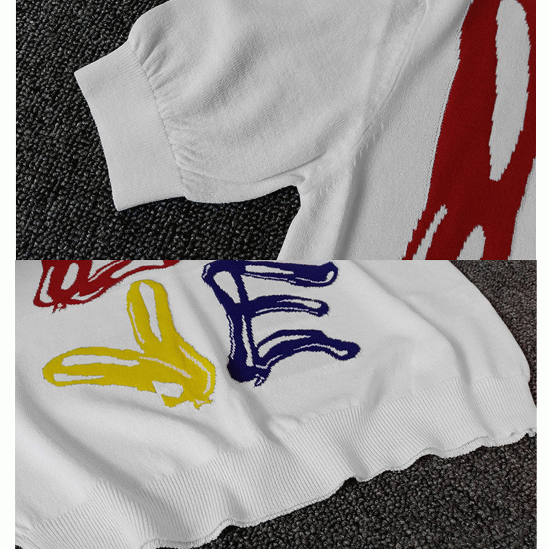 Pulover de îmbrăcăminte cu îmbrăcăminte personalizată 2018 Jacquard LOVE Font cu mânecă scurtă