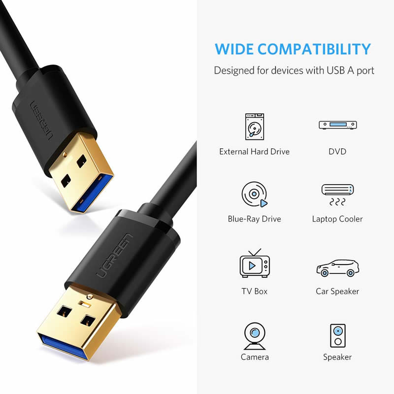 Cablu USB 3.0 A la A Cablu de cablu A de la mascul la mascul pentru cablurile de transfer de date