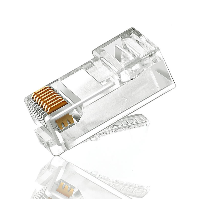 Conector CAT5 CAT5E CAT6 8P8C UTP Placat cu aur Ethernet Cap de cristal