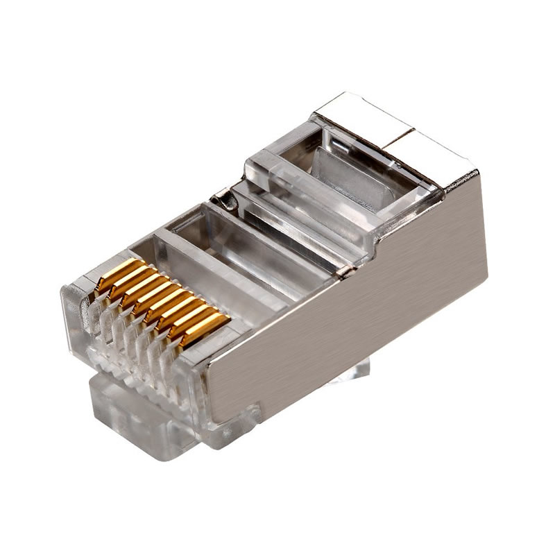 Conector RJ45 CAT5E CAT6 Conector Ethernet crimp STP 8P8C Mufe de cap modular de cristal