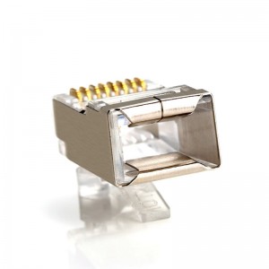 Conector RJ45 CAT5E CAT6 Conector Ethernet crimp STP 8P8C Mufe de cap modular de cristal